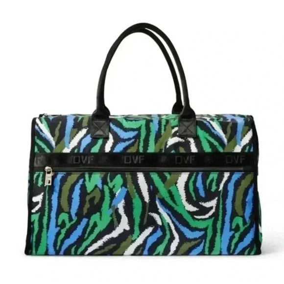 NWT DVF for Target Disco Zebra Green Weekender Bag - Picture 2 of 6